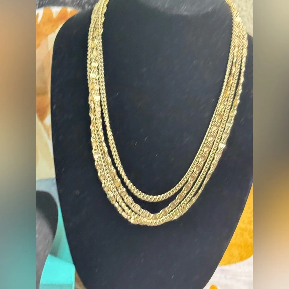 Sarah Coventry Multi-Gold Chain Necklace and Bracelet Set